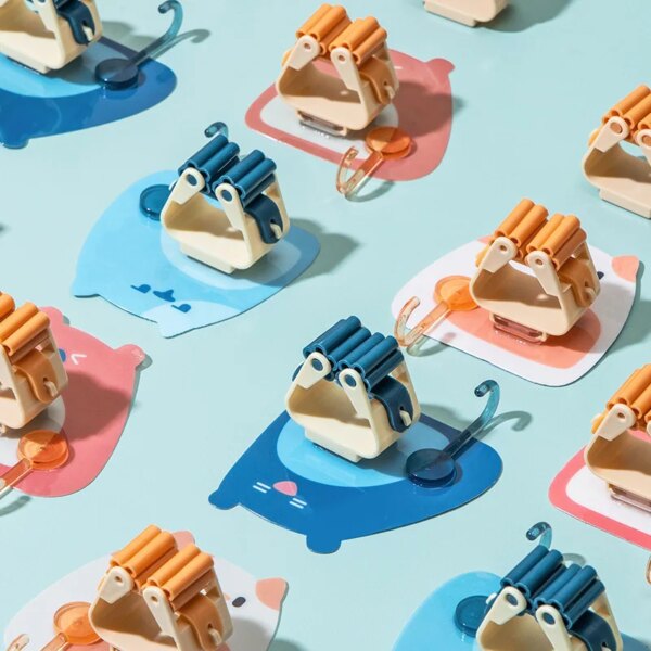 Bubble Bear Mop Holder Broom Card Holder Strong Seamless Sticker Punch-free Bathroom Wall Mount Mop Hook Ups Home Decorations