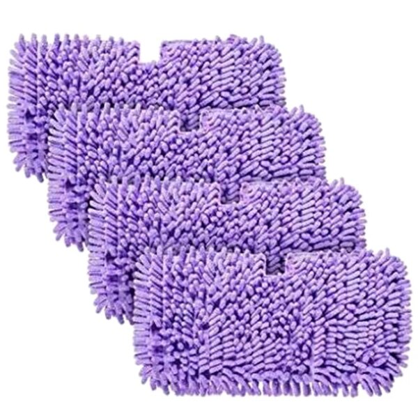 Coral Cover Pocket Pads for Shark S2901 S3455 S3501 S3502 S3601 S3701 S3901 Steam Cleaner Mop (Pack of 4, Purple)